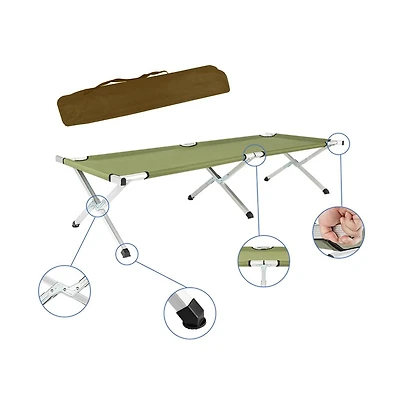 Sevorley Portable Folding Camping Cot with Aluminum Frame, Oxford Fabric and Carry Bag for Travel and Guest Use