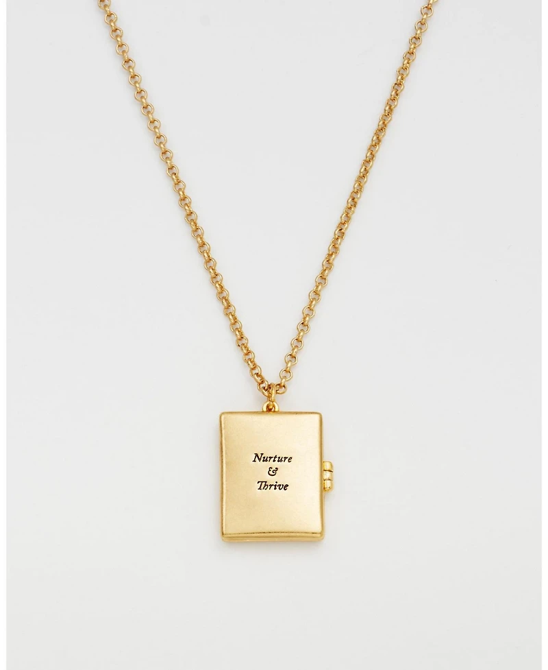 Fable England Eve Floral Locket in Gold