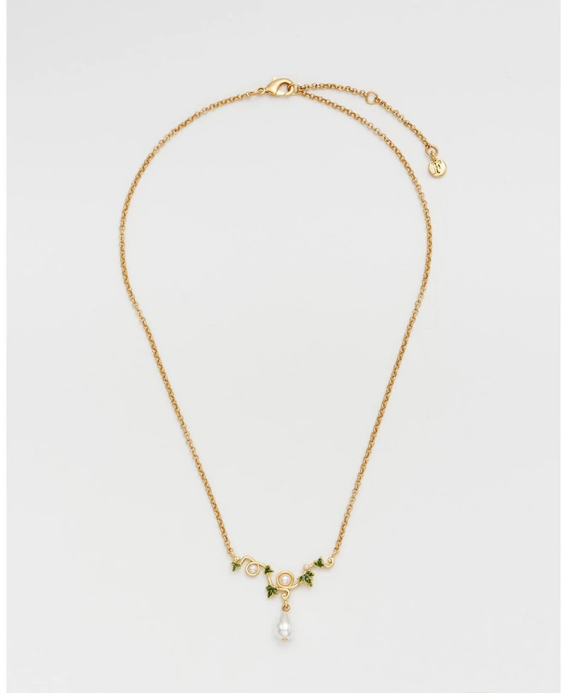 Fable England Ivy and Pearl Necklace in Gold