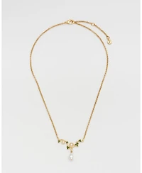 Fable England Ivy and Pearl Necklace in Gold