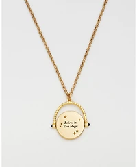 Fable England Owl Spinner Necklace in Gold