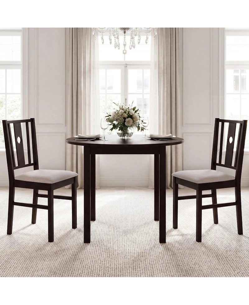 Gouun Slatted-Back Dining Chairs with a Wide Seat