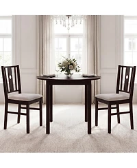 Gouun Slatted-Back Dining Chairs with a Wide Seat