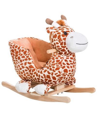 Glintex Plush Rocking Giraffe Ride-On Chair with Nursery Song, Holds 88 lbs, Ages 18 months+
