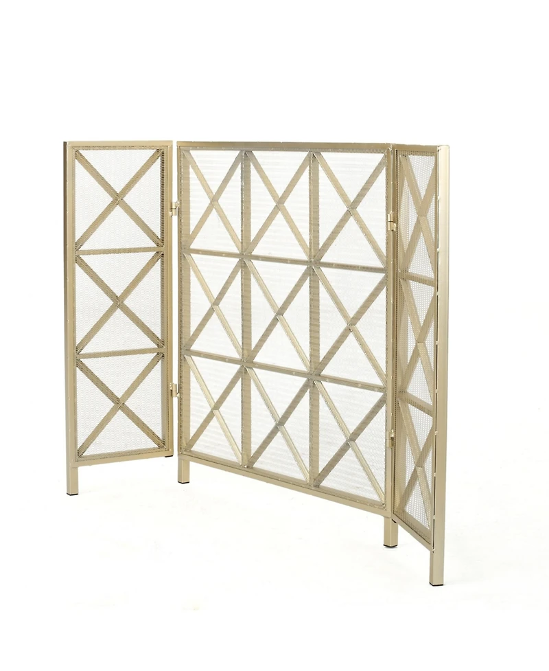 sumyeg Decorative Fireplace Screen with Iron Frame Protective Mesh and Classic Design