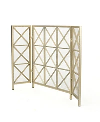 sumyeg Decorative Fireplace Screen with Iron Frame Protective Mesh and Classic Design