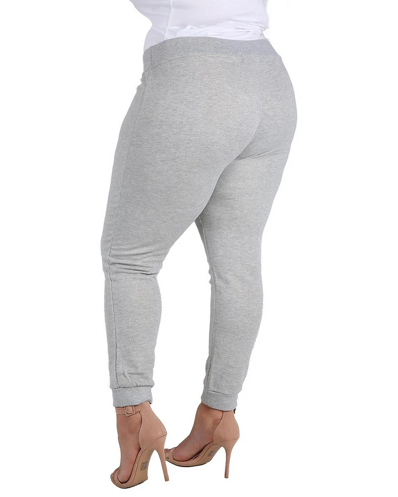 Poetic Justice Plus Jahna High-Rise French Terry Lace-Up Front Jogger Pants