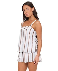 Petal and Pup Women's Sallie Square Neckline Pull-On Top Shorts, 2-Piece Set