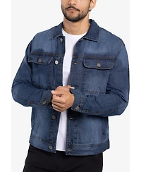 Xray Men's Plaid Lined Denim Jacket