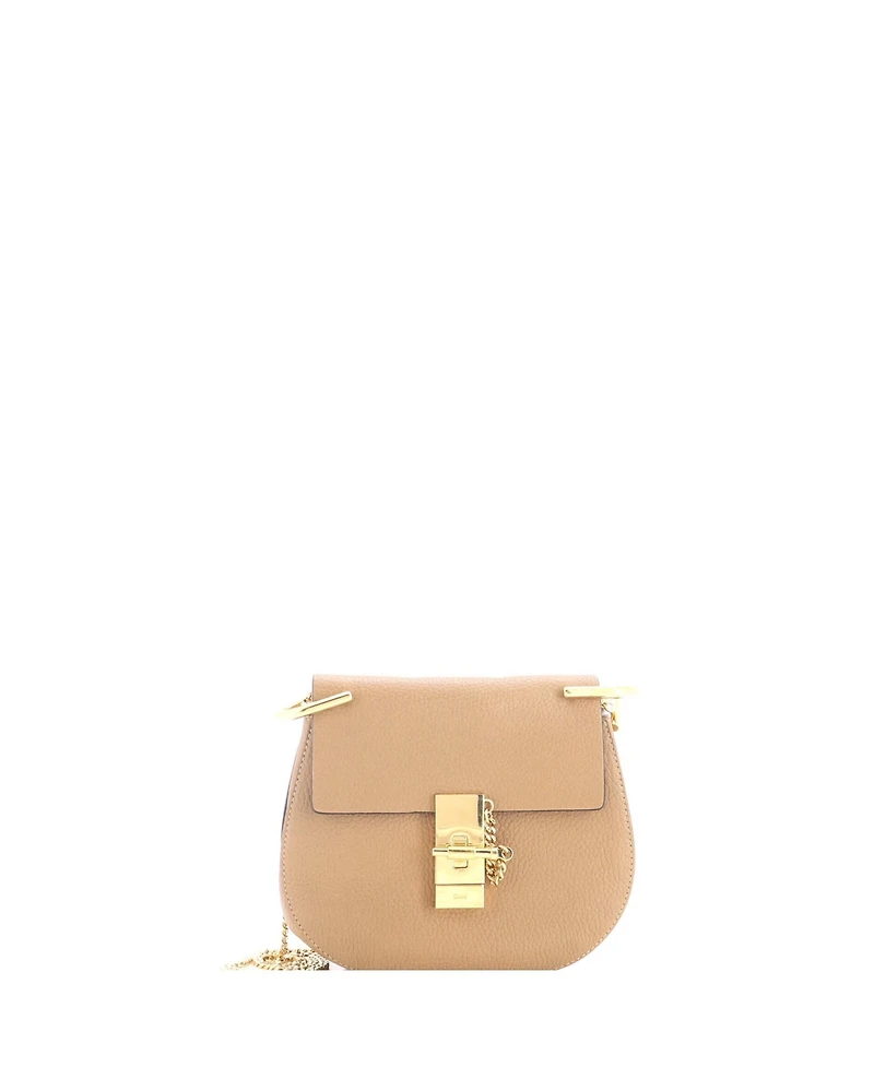 Pre-Owned Chloe Mini Drew Leather Turn-Lock Crossbody Bag