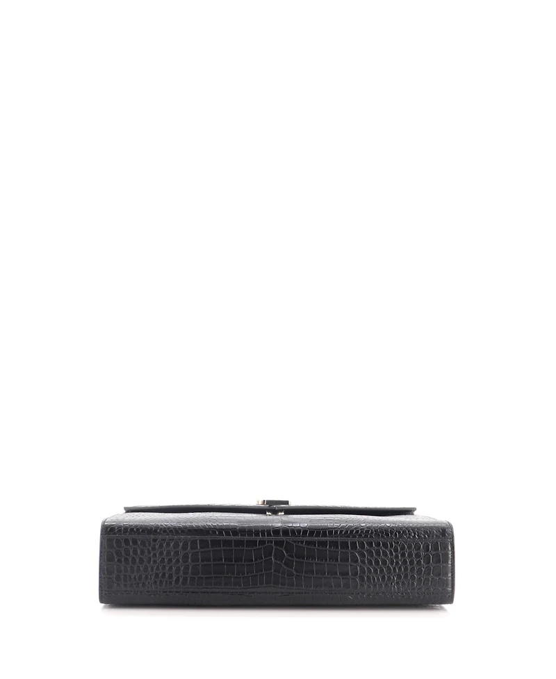 Pre-Owned Saint Laurent Large Classic Monogram Envelope Satchel Embossed Leather