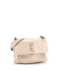 Pre-Owned Saint Laurent Medium Niki Chain Flap Bag Matelasse Chevron Leather