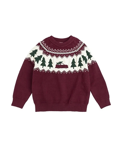 Sweet Wink Toddler Boys' 2T-5T Christmas Truck Fair Isle Crewneck Long-Sleeve Sweater