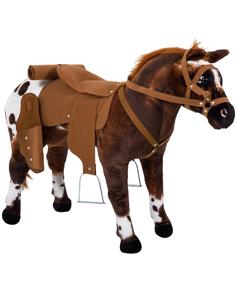 Glintex Ride-On Horse Toy with Neighing and Galloping Sound, 33.5"L, 110-lb Capacity, Ages 3-5