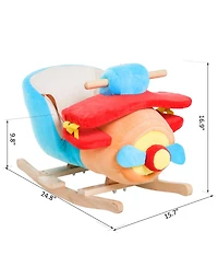 Glintex Rocking Plane Chair, Wooden Plush with Lullaby Song, Ages 18 Months+