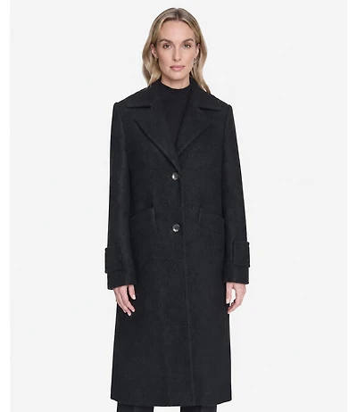 Regine Sb Women's Soft Wool Boucle Coat With Back Vent
