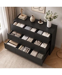 homfan 9 Drawer Dresser for Bedroom, Chest of Drawers, Storage with Deep Drawers Living Room, Hallway, Entryway, Bedroom