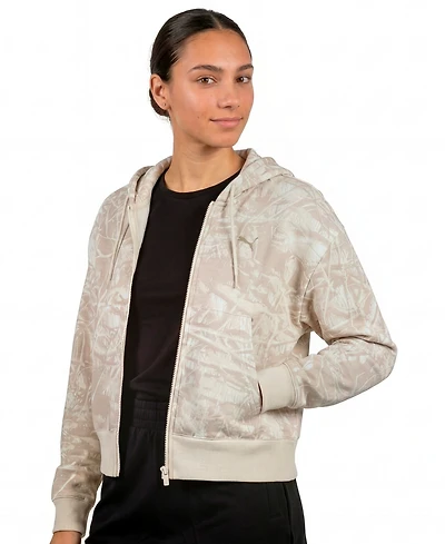 Puma Women's Ess Camo Full-Zip Fleece Hoodie