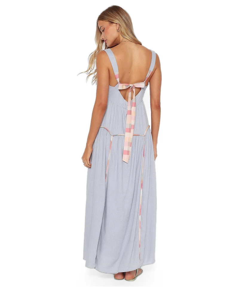 Petal and Pup Women's Kyla A-Line Sleeveless Contrast Print Trim Maxi Dress