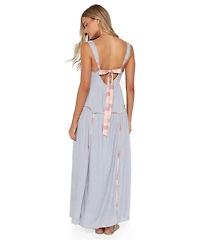 Petal and Pup Women's Kyla A-Line Sleeveless Contrast Print Trim Maxi Dress