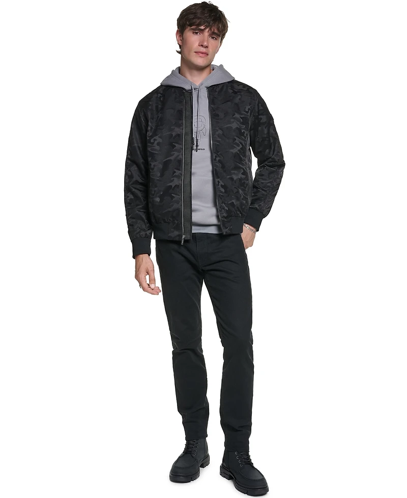Karl Lagerfeld Paris Men's Camo Bomber Jacket