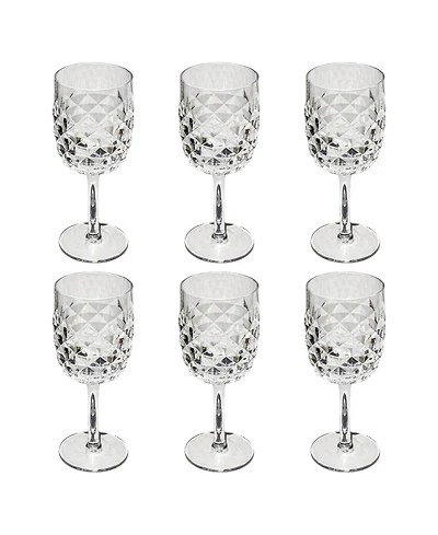 Abode Homewares Diamond Cut Acrylic Goblet Wine Glasses