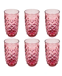 Abode Homewares Diamond Cut Acrylic Drinking Glasses, Set of 6