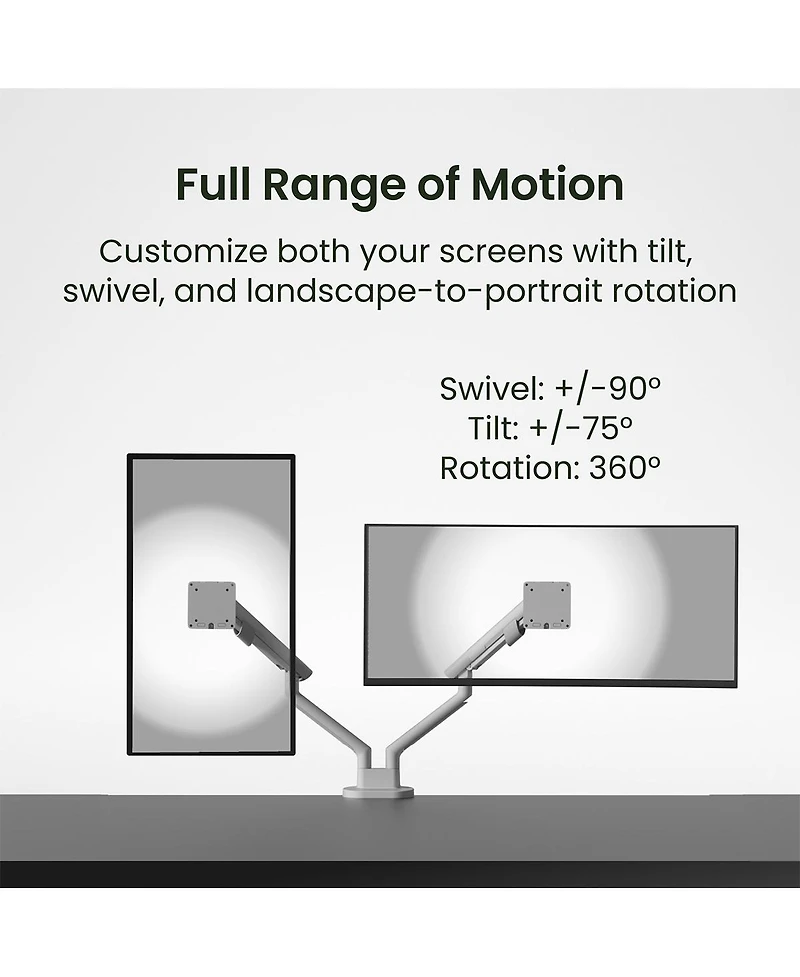Kanto DM2 Dual Monitor Desktop Mount for 17" - 35" Displays
