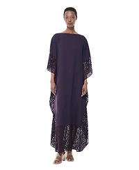 Leem Women's Laser-Cut Loose-Fit Kaftan