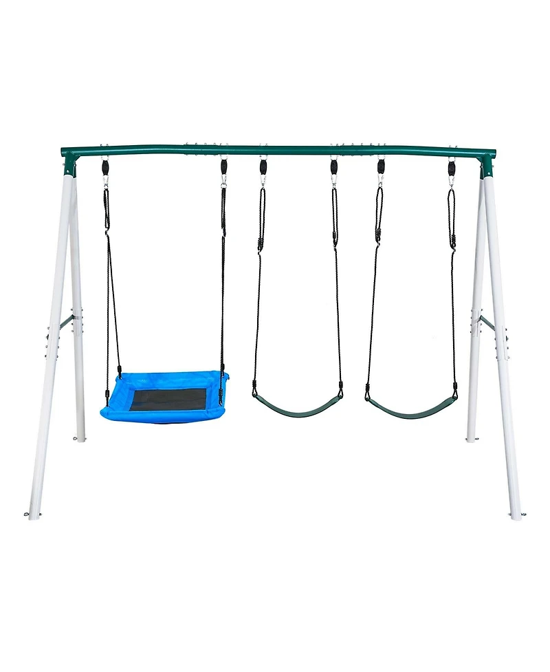 Glintex Backyard A-Frame Swing Set, 700 lb Capacity, Three Seats, Ages 3+