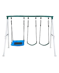 Glintex Backyard A-Frame Swing Set, 700 lb Capacity, Three Seats, Ages 3+