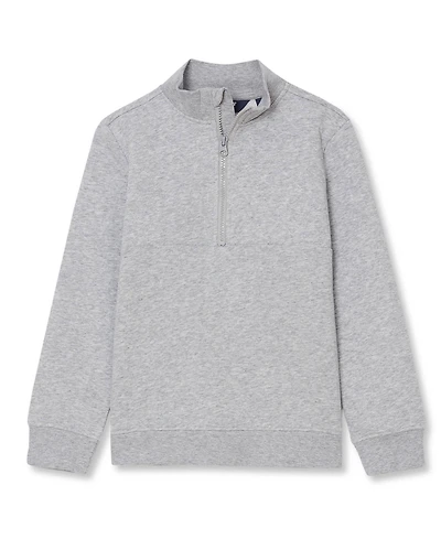 Lands' End Boys' 4-20 Quarter-Zip Mock-Neck Cotton-Blend Fleece Pullover