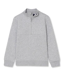 Lands' End Boys' 4-20 Quarter-Zip Mock-Neck Cotton-Blend Fleece Pullover
