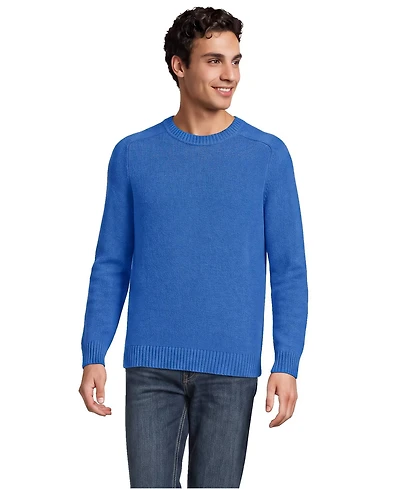Lands' End Men's Long Sleeve Fuzzy Crewneck Sweater