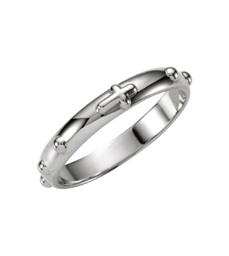 Curata Jewelry Sterling Silver 3.2mm Rosary Ring
