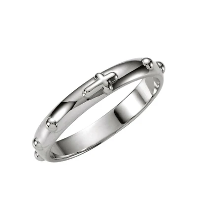 Curata Jewelry Sterling Silver 3.2mm Rosary Ring
