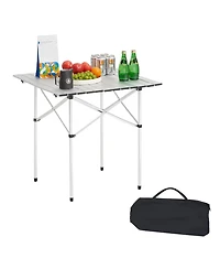 Mecale 27.6 in Folding Aluminum Camping Table with Carry Bag