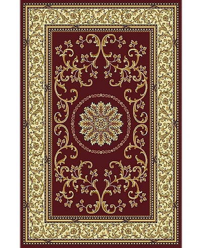 Closeout! Km Home 1419/1332/Burgundy Navelli Red 7'9" x 9'6" Area Rug