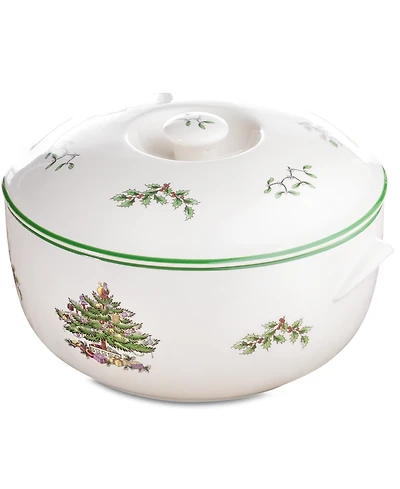 Spode Christmas Tree Round Covered Casserole Dish