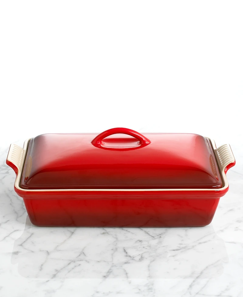 Le Creuset Heritage Stoneware Covered Rectangular Baking Dish, 12" x 9"