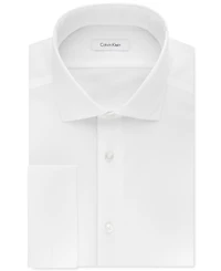 Men's Slim-Fit Non-Iron Herringbone French Cuff Dress Shirt