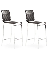 Zuo Criss Cross Counter Chair, Set of 2