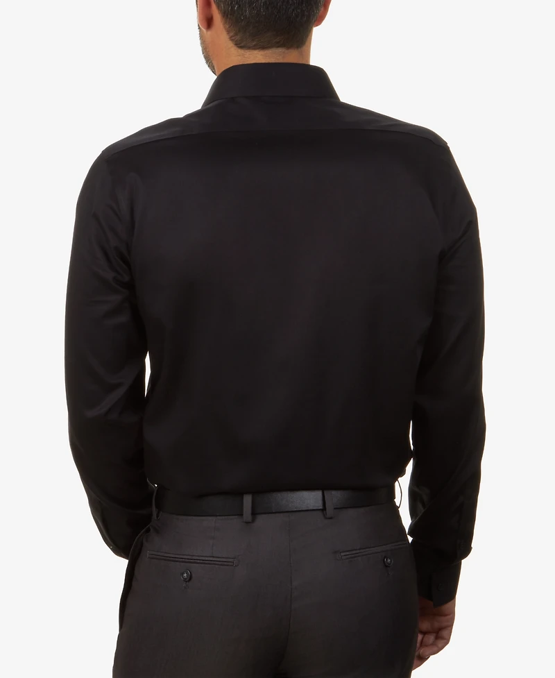 Calvin Klein Men's Slim-Fit Non-Iron Spread Collar Herringbone Dress Shirt