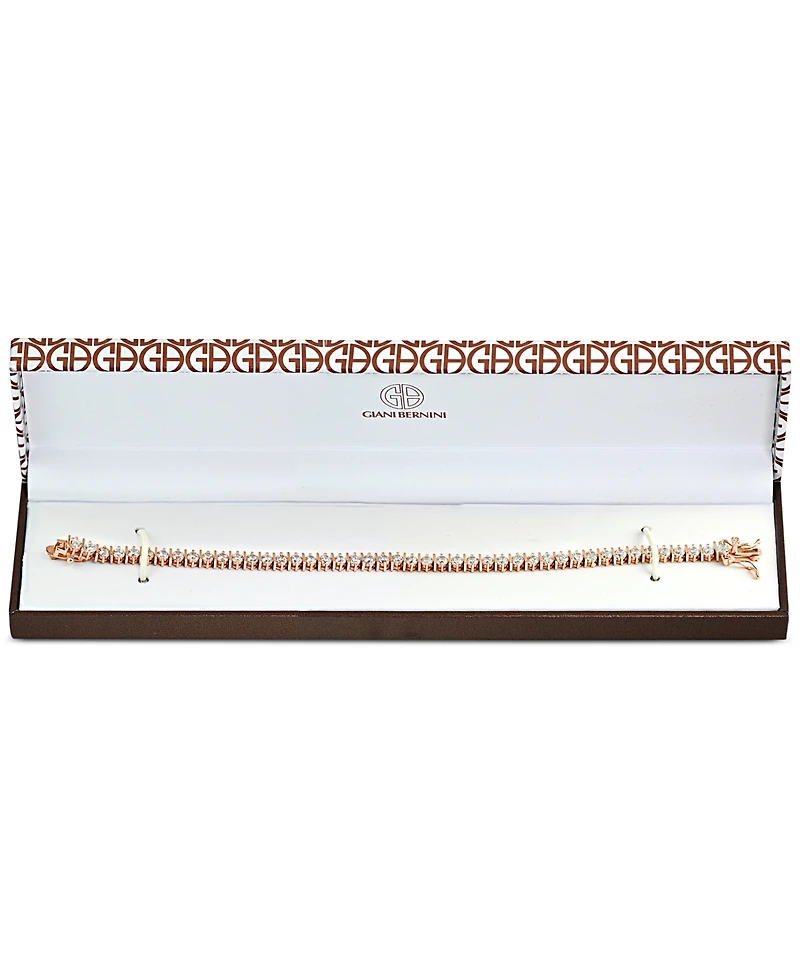 Giani Bernini Cubic Zirconia Boxed Tennis Bracelet 18k Rose Gold-Plated, Yellow Gold-Plated Sterling Silver and Silver, Created for Ma