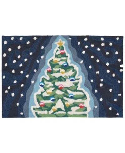Liora Manne Front Porch Indoor Outdoor Xmas Tree Midnight Area Rug