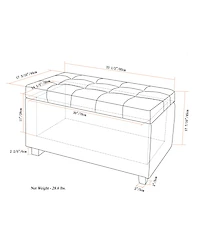 Verona Faux Leather Storage Ottoman