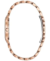 Bulova Women's Crystal Accented Rose Gold-Tone Stainless Steel Bracelet Watch 32mm 98L235