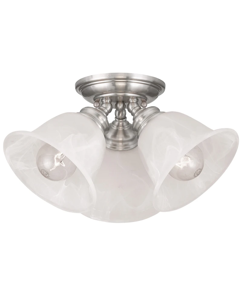 Livex Essex 3- Light Brushed Nickel Flush Mount