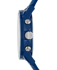 A|X Armani Exchange Unisex Chronograph Blue Silicone Strap Watch 44mm AX1327