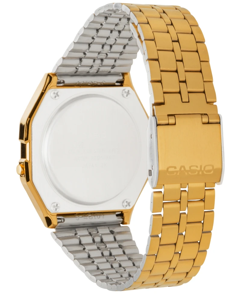 Casio Men's Digital Vintage Gold-Tone Stainless Steel Bracelet Watch 39x39mm A159WGEA-1MV